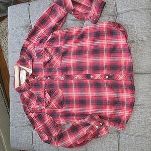 Ladies plaid flannel button down shirt ROEBUCK & CO Large‎